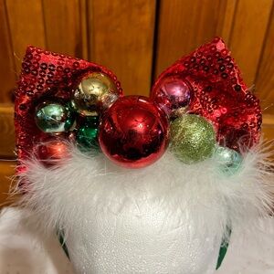 Festive Red Sequin Bow Headband